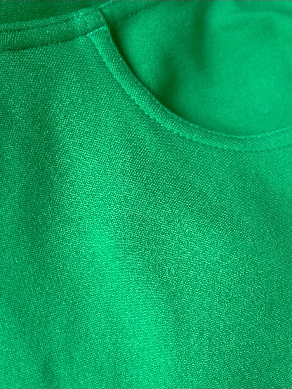 Belle by Kim Gravel Ponte Bright Green Crop Pants with Button Cuff - Picture 8 of 9